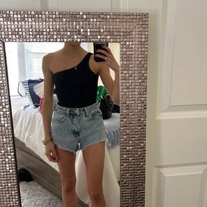 Black princess Polly one shoulder bodysuit